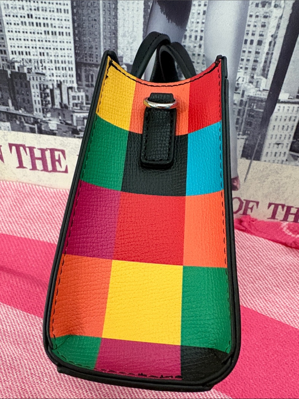 Karl Lagerfeld Multicolor Patchwork Mini Tote with Character Graphics - Picture 7 of 12